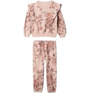 Baby Gap Vintage Soft Ruffle Logo Sweat Set sz 18-24 months